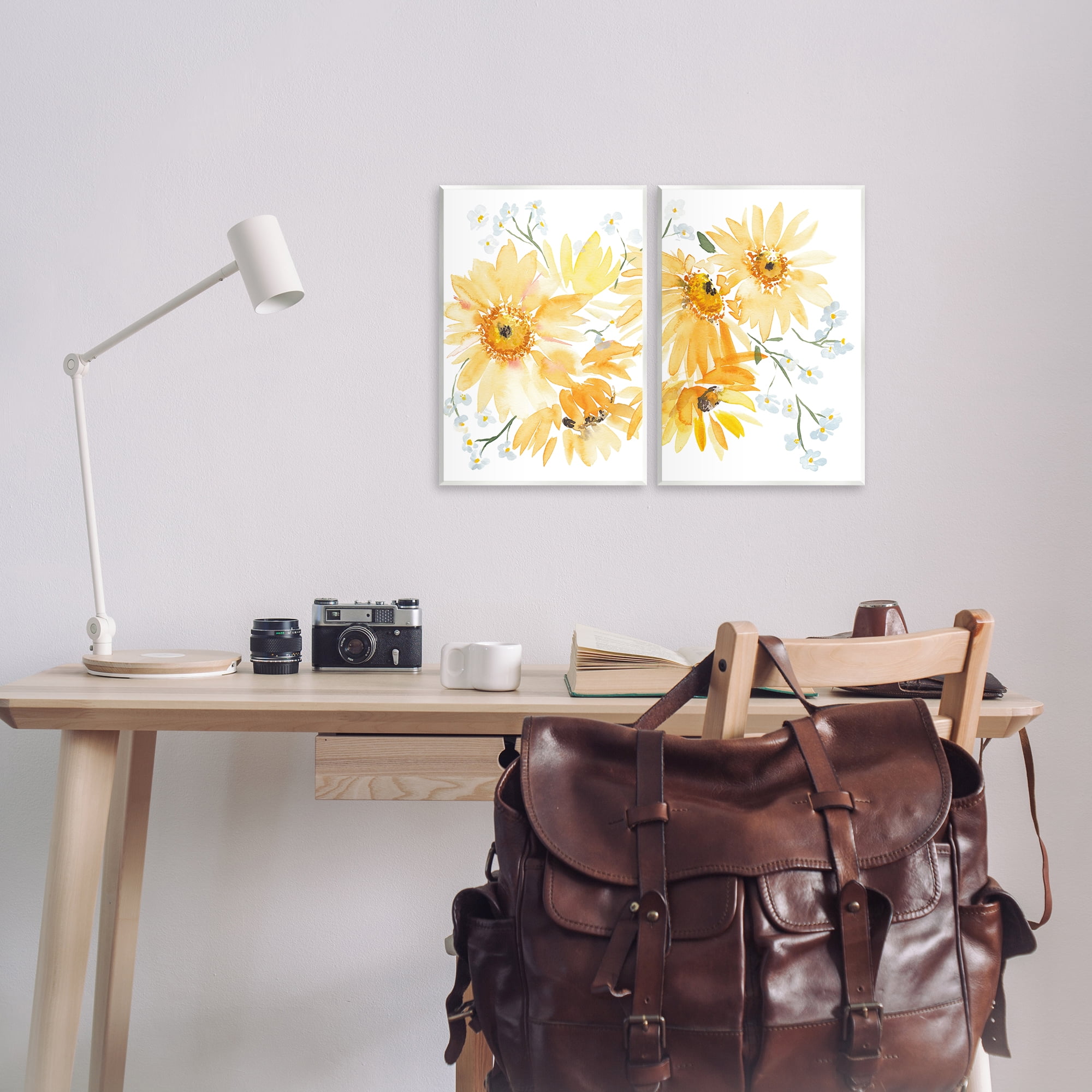 Stupell Industries Watercolor Black Eyed Susans Plants & Flowers Painting Unframed Art Print Wall Art, 11 x 14, Set of 2