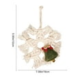 thumbnail image 3 of Tapiz Tejido a Mano para Colgar En El Árbol de Navidad | Decoración de Pared con Campanas y Copos de Nieve | Decoración Navideña | Lana Blanca para Tejer | 27 X 10 Cm | 20 G | Hogar y Oficina, 3 of 6