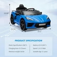 thumbnail image 1 of OUYAWEI 12V Ride On Sports Corvette Electric Car Remote Control LED Lights Music Dark Blue Boys Girls, 1 of 7