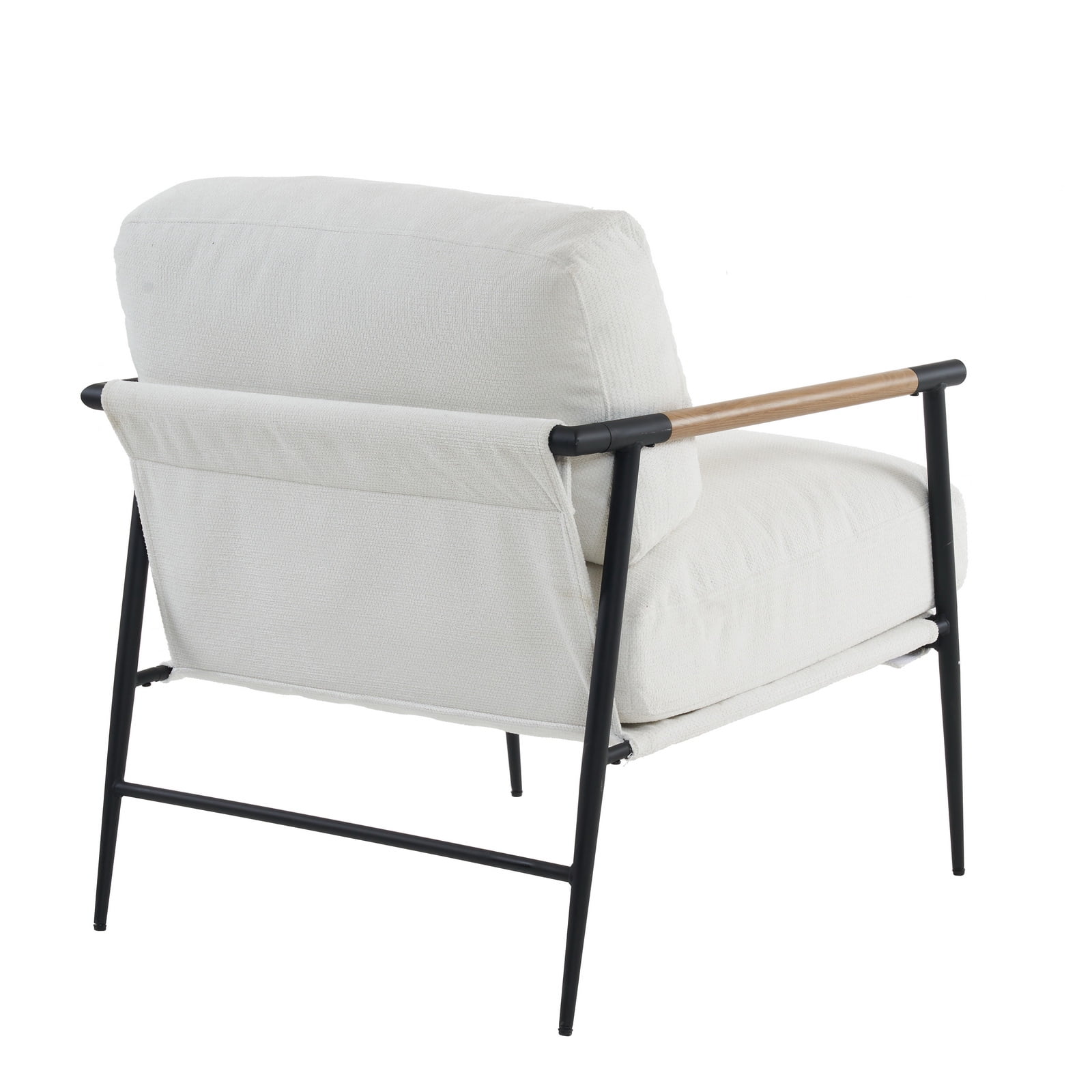 Resenkos Mid-Century Accent Chair, Leisure Chair Lounge Lazy Chair with Metal Frame for Living Room, White Resenkos Mid-Century Accent Chair, Leisure Chair Lounge Lazy Chair with Metal Frame for Living Room, White