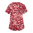 thumbnail image 4 of Valentines Scrubs Tops Women Plus Size Casual V Neck Cute Love Heart Printed Scrubs Hoilday Short Sleeve Scrub Shirts Nursing Uniform Medical Nurse Workwear with Pockets Hot Pink 2XL, 4 of 5