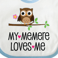 thumbnail image 4 of Inktastic My Memere Loves Me Grandchild Owl for Girl Girls Baby Bib, 4 of 4