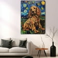 thumbnail image 4 of Dog Canvas Art Decor Creative Dog Picture for Wall Decor Van Gogh Starry Night Sussex Spaniel Dog Poster Painting Prints for Living Room Pet Club, 4 of 5