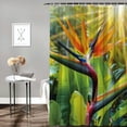 thumbnail image 2 of Orinice  Plant Shower Curtain, Close-up Image of Strelitzia Reginae Bird of Paradise Flower Madeira Island Portugal, Fabric Bathroom Decor Set with Hooks,  69x72, 2 of 7