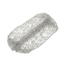 Unique Bargains 1 Pc Fashion Faux Pearl Wide Headwrap Gray