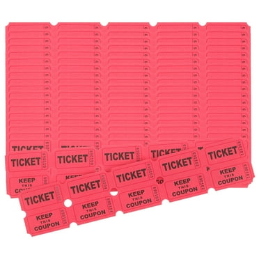 200 Pcs Lottery Tickets Raffle Tickets Entrance Ticket Tickets for Classroom Red