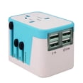 thumbnail image 1 of Adaptador de enchufe internacional universal todo en uno con 4 puertos USB Cargador de corriente alterna para viajes mundiales con enchufe AU US UK EU sidaley DZ4383-04B, 1 of 2