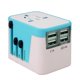 thumbnail image 1 of Adaptador de enchufe internacional universal todo en uno con 4 puertos USB Cargador de corriente alterna para viajes mundiales con enchufe AU US UK EU sidaley DZ4383-04B, 1 of 2