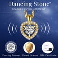 thumbnail image 5 of MomentWish 14K Gold Plated Moissanite Dance Necklace for Women Sterling Silver Heart Necklace Valentine's Day Gift, 5 of 8