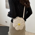 thumbnail image 4 of Guojiang Flower Shaped PU Leather Crossbody Bag with Adjustable Strap, Stylish Shoulder Satchel Purse for Ladies and Girls(White)-YJ, 4 of 5