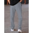 thumbnail image 2 of Mens Patchwork Sweatpants Elastic Waist Drawstring Loose Fit Joggers Lightweight Casual Active Running Pants Gray XL, 2 of 5