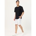 thumbnail image 4 of Pantalones cortoscuadros de verano pahombre Pantalones cortos ajustados con frente planocuadros blanco 36, 4 of 6