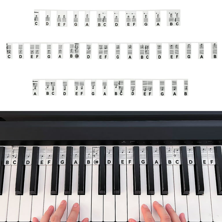 Guide des notes de piano 88 touches détachable en silicone pleine