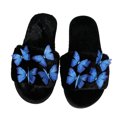 thumbnail image 2 of uublik Womens Fuzzy Slippers Indoor Home Slippers House Slippers Open-Toe Breathable Winter Indoor Slippers, Black, 2 of 7