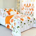 thumbnail image 5 of EVENHUG Juego de cama de 100% algodón, tamaño king, color naranja, girasol, diseño floral, ligero, reversible, con 2 fundas de almohada, para todas las estaciones, 3 piezas (106 x 96), 5 of 5