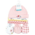 thumbnail image 2 of Hudson Baby Unisex Baby Cotton Cap and Scratch Mitten Set, Butterfly Floral, 0-6 Months, 2 of 5