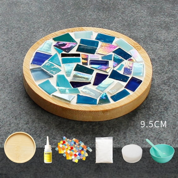 Glass Tile Wooden Crafts for Adults Mixed Color DIY Kits Handmade Home Making Kit for Beginners in Arts & Crafts