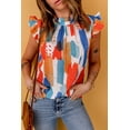 thumbnail image 1 of Women's Multicolor Printed Ruffle Flutter Sleeve Tank Top, 1 of 16