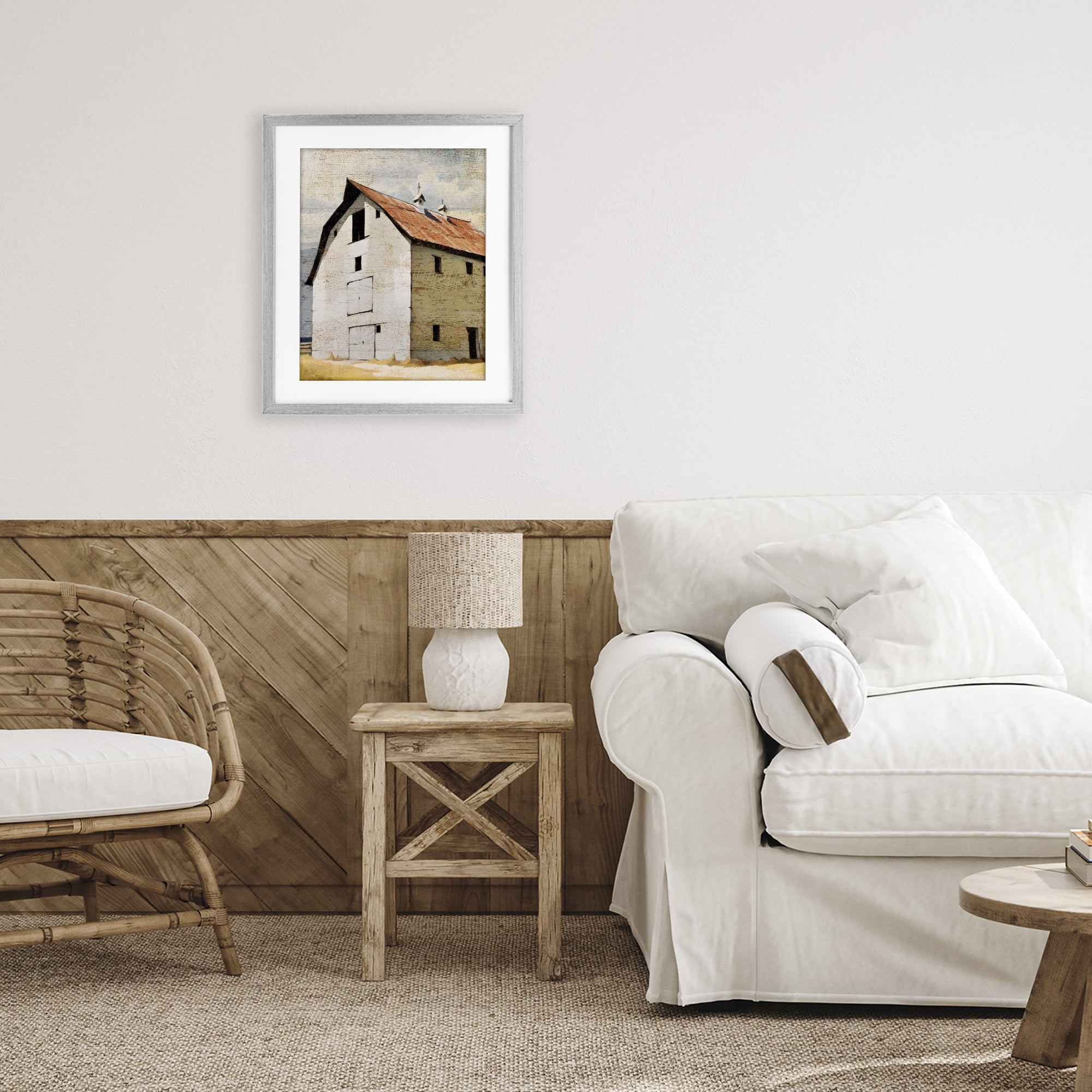 Stupell Industries Rustic Big Barn Red Gray Framed Print Under Glass, design by Susan Jill