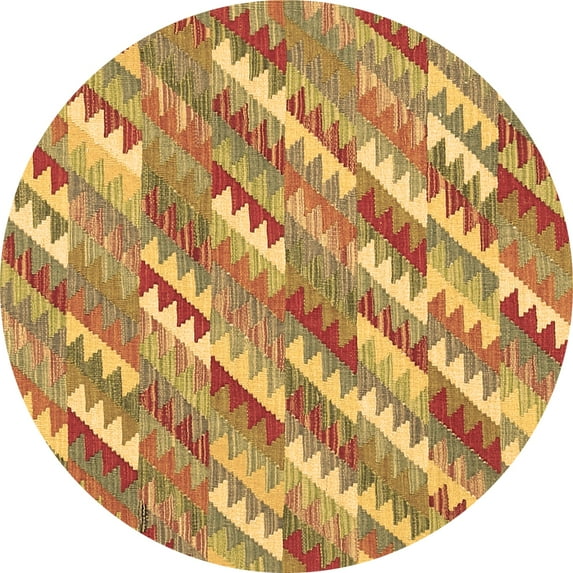 Ahgly Company Indoor Round Southwestern Brown Country Area Rugs, 3' Round