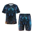 thumbnail image 1 of Balery Cool Blue Light Wolf Conjunto de Pijama Infantil de Manga Corta con Estampado – Ropa de Dormir de Algodón Suave-Large, 1 of 6