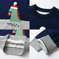 thumbnail image 5 of Ulitacool Fall Sweater For Boys Toddler Christmas Winter Long Sleeve Cartoon Dinosaur Knit Sweater Warm Sweater Crewneck Tops Retro Outfits Dark Blue 2-3 Years, 5 of 5
