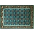 thumbnail image 1 of Ahgly Company Machine Washable Indoor Rectangle Oriental Turquoise Blue Industrial Area Rugs, 6' x 9', 1 of 4