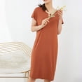 thumbnail image 5 of Besolor Plus Size Nightgowns for Women Summer Comfy Short Sleeve Crew Neck Sleepwear Sleepshirts Sleep Dress, 5 of 7