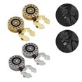 thumbnail image 3 of CIYISON 1 Pair Man Round Button Covers Korean Styles Cufflinks Rhinestones Cuff Links Wedding Accessories, 3 of 13