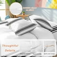 thumbnail image 2 of Farmhouse Black Bedding Duvet Cover Set Queen Size 4 Pieces White Stripes Decoration Bedding Set with Zipper Closure, 1 Comforter Cover 90x92 Inches 1 Flat Sheet & 2 Pillow Cases, 2 of 7