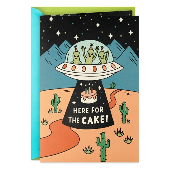 Hallmark Pop-Up Musical Birthday Card (Aliens Here for the Cake)