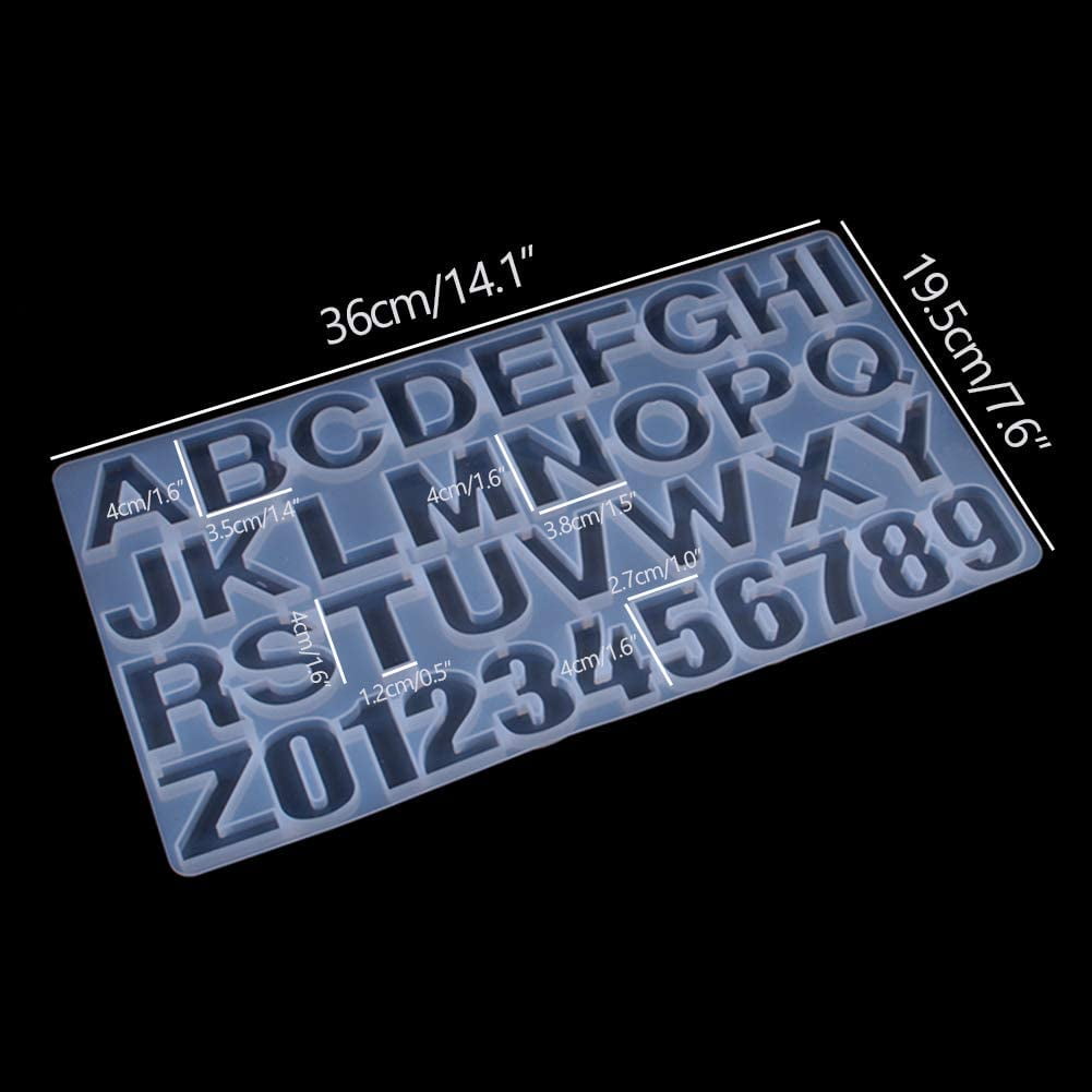 236Pcs Of Epoxy Resin Mold Silicone Letters Keychain Mold 
