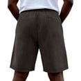 thumbnail image 3 of Domuza Men's Casual Corduroy Shorts Elastic Waist Drawstring Classic Comfortable Beach Short with Pockets Brown 5XL, 3 of 3