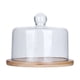 thumbnail image 2 of Tapa de cristal transparente para pasteles con base de madera – Cúpula expositora a prueba de polvo para postres, pasteles y pan – Cubierta transparente para alimentos para la cocina o la mesa, 2 of 6