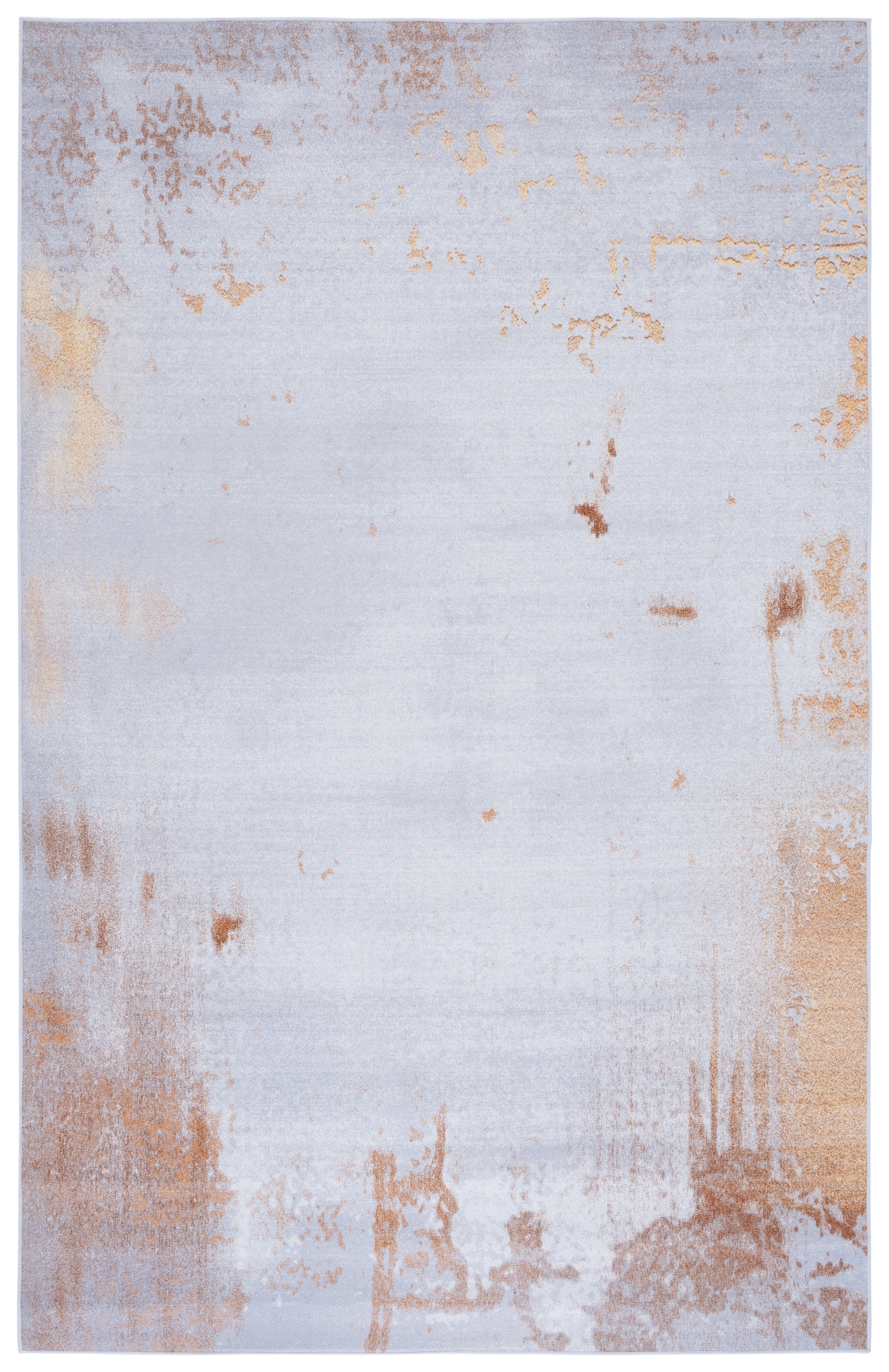 SAFAVIEH Tacoma Amilia Traditional Machine Washable Area Rug, Grey/Rust, 5' x 8'