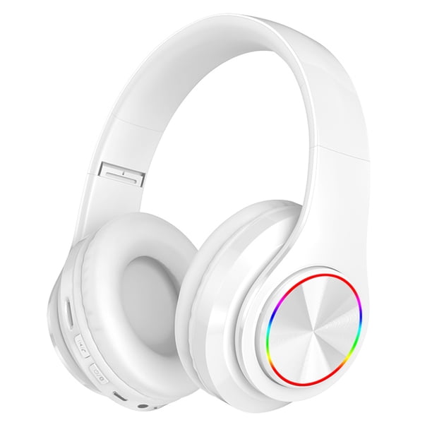 Auriculares plegables BT 5.0 Auriculares inalámbricos y con cable con soporte de luz de respiración