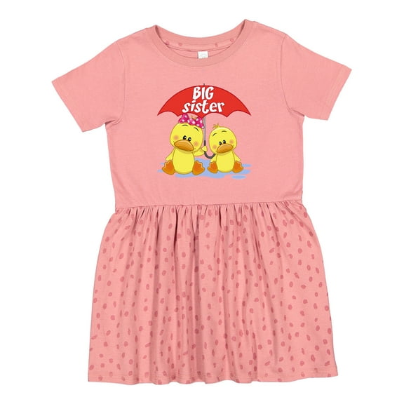 Inktastic Big Sister Duck Girls Toddler Dress
