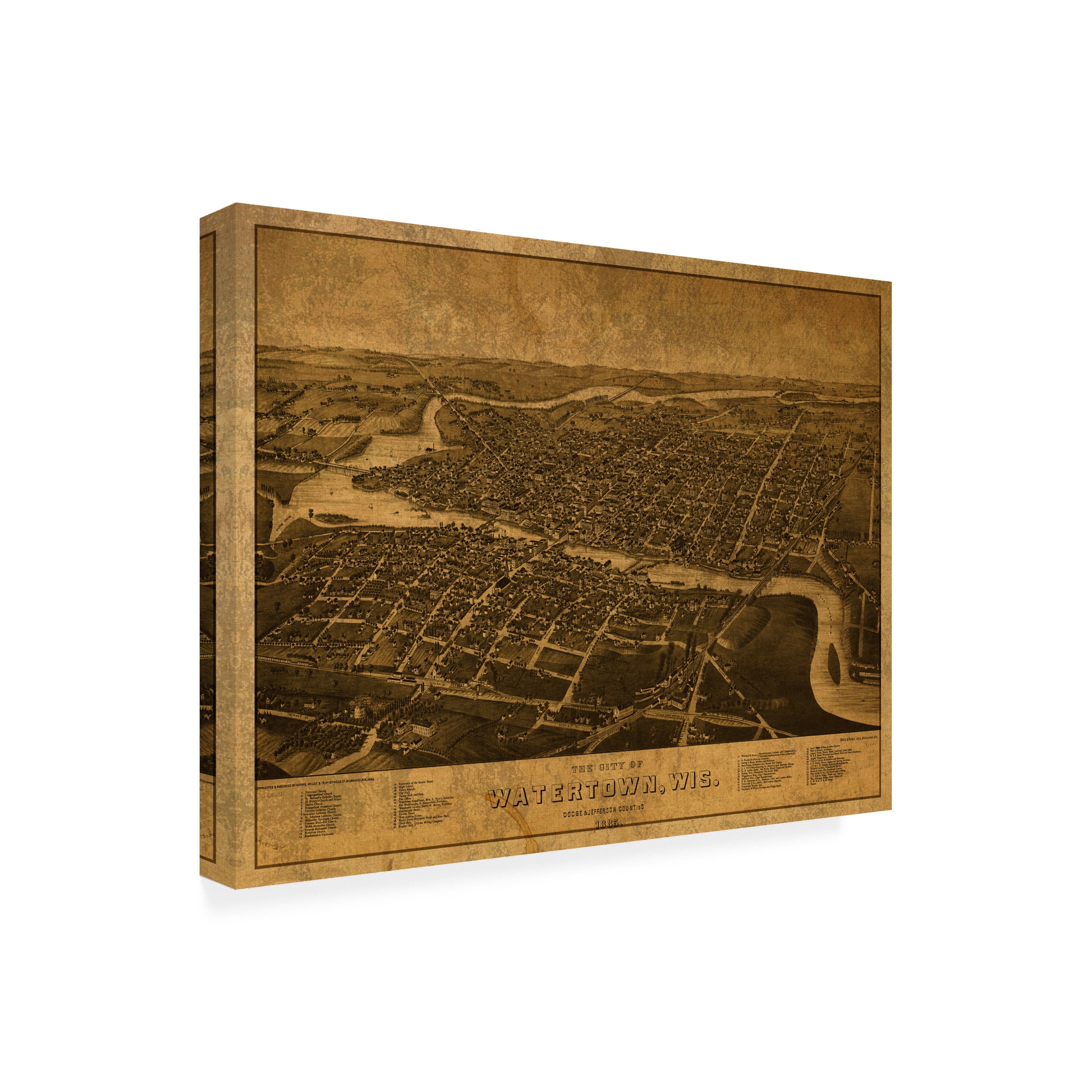 Red Atlas Designs 'Watertown WI 1885' Canvas Art - Walmart.com