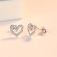 thumbnail image 4 of DPTALR Style Small Fresh Love Ear Studs Hollow Diamond Sweet Sweet, 4 of 5