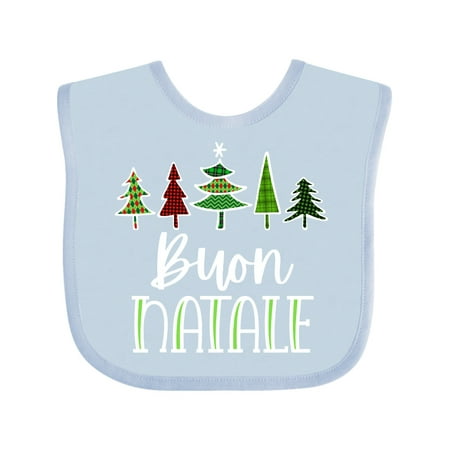 

Inktastic Buon Natale Festive Christmas Trees Gift Baby Boy or Baby Girl Bib