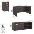 thumbnail image 5 of Studio C 60W Desk with Storage and Drawers in Storm Gray - Engineered Wood, 5 of 6