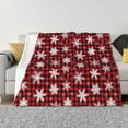 thumbnail image 1 of Balery Snowflake red plaid Manta de Franela con Dibujo, Lujo Ultra Suave y Cálido, Antipelusa y Resistente a las Arrugas para Cama, Sofá, Camping -40"x30", 1 of 6