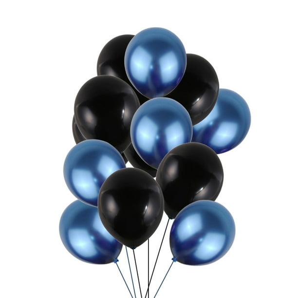 13 piezas de globos de látex conjuntos de decoración simple globos para la fiesta de la reunión del festival (6 piezas azul marino, 7 piezas negro, 12 pulgadas)