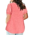 thumbnail image 4 of Povozer Women V Neck T Shirts Casual Summer Tops Tees Loose Fit Tunics with Pocket(Pink,M), 4 of 6