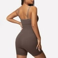 thumbnail image 6 of Riecok Womens Yoga Bodysuit Seamless Stretchy Sleeveless Jumpsuits Solid Spaghetti Strap Workout Shapewear, 6 of 6