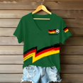 thumbnail image 4 of Women's Germany Football Graphic T-Shirt, V-Neck Casual Letter Print T-Shirt, Fashion Short Sleeve Graphic Tee, Summer Daily Lightweight Tops for Soccer Tournament 2026 Army Green Size: 2XL, 4 of 4