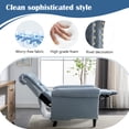 thumbnail image 3 of Pushback Linen Tufted Recliner Single Sofa with Nailheads Roll Arm for Living Room, Bedroom, Office, Blue, 3 of 8