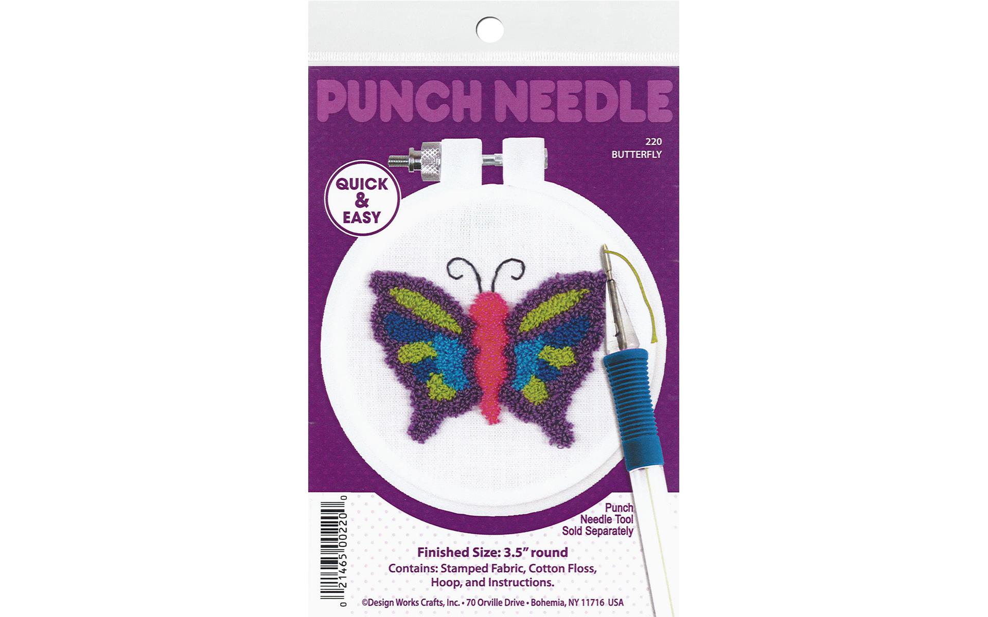 220 DESIGN WORKS PUNCH NEEDLE KIT 3 5 BUTTERFLY Walmart Canada