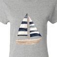 thumbnail image 4 of Inktastic Blue Striped Sailboat Nautical Women's T-Shirt, 4 of 5