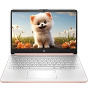 HP 14 inch HD Laptop computer Intel Processor N150 128GB RAM 4GB UFS WiFi 6 Bluetooth 5.4 Type-C HDMI Windows 11 Pro Rose Gold